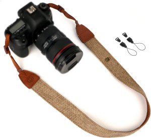 WANBY Camera Strap Canvas Rainbow Neck Shoulder Strap with Quick Release Buckles for DSLR SLR