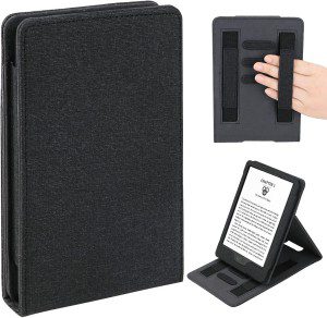 WALNEW Flip Case for All-New Kindle 11Th Generation (2022 Released) – Two Hand Straps PU Leather Vertical Multi-Viewing Stand Cover with Auto Wake/Sleep Fits Kindle 11Th Generation 2022