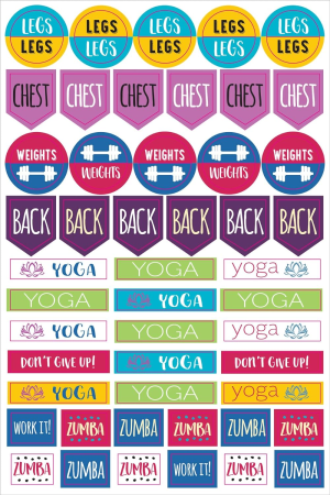 Essentials Health & Fitness Planner Stickers (Set of 325 Stickers)