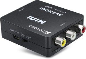 T Tersely RCA to HDMI Converter – AV Composite to 1080P HDMI, Plug & Play, Supporting PAL/NTSC Compatible with Tv/Pc/Ps3/Stb/Xbox Vhs/Vcr/Blue-Ray DVD Players Upscaling