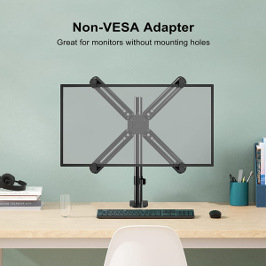 Suptek Non VESA Monitor Mount, VESA Mount Adapter for 17-27 Inch Screens without Mounting Holes, Non VESA Adapter Mount Kit, VESA Compatible 75X75Mm/100X100Mm, Max Load 8Kg