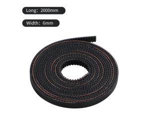 LEOWAY Timing Belt Length 2M, Open 2GT Timing Belt Pitch 2Mm Width 6Mm with 4Pcs Copper Sleeve for Ender 3, Ender 3 V2, Ender 3 S, Ender 3 Pro, Ender-5 Series and CR-10 Series