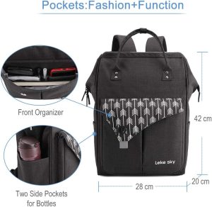 Lekesky Laptop Rucksack 15.6 Inch Computer Backpack School Bag for Travel/Business/College/Women/Men Grey