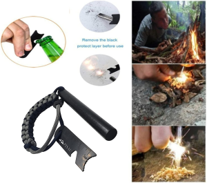 12.7 Cm Ferrocerium Ferro Rod Flint Fire Starter Waterproof for Camping, Hiking and Emergency