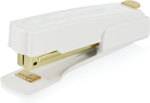 Swingline Stapler, 20 Sheet Capacity, Durable Metal, Small, Half Strip, Vintage, White/Gold (S7042301AZ)