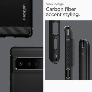 SPIGEN Rugged Armor Case Designed for Google Pixel 6 Pro (2021) Resilient Ultra Soft Cover – Black