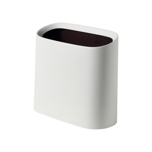 Slim Trash Bin 10 Liter Plastic Rubbish Bin, Rectangular Wastebasket Garbage Can for Bathroom, Bedroom, Office, Kitchen (White)