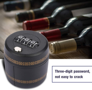 Wine Lock, Zinc Alloy Wine Bottle Password Lock Three-Digit Combination Pass Code Wine Protector Locks Bottle Password Lock