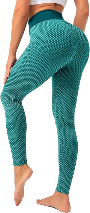 Tiktok Leggings High Waist Yoga Pants Butt Lift Tummy Control Workout  Leggings Textured Scrunch Booty Tights for Women