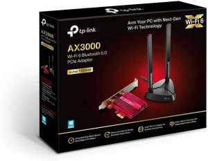 Tp-Link Archer TX3000E AX3000 Wi-Fi 6 Bluetooth 5.0 PCI Express Adapter with Two Antennas, with Magnetized Antenna Base. Low-Profile Bracket Included (Archer TX3000E) | AU Version |