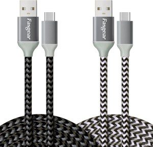 USB C Cables 3M – 3-Pack Fasgear Braided Durable Fast Charging USB 2.0 Type C Cords Compatible for Galaxy S21/S20 Ultra/Note 10/A10, Moto Z2, LG V30/G6 & Other USB-C Devices (Blue,Purple,Pink)