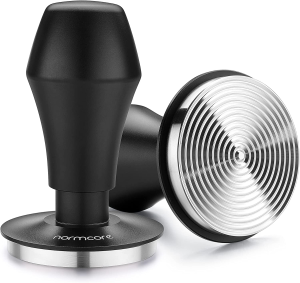 Normcore 58.5Mm Espresso Coffee Tamper V4 – Spring Loaded Tamper with Stainless Steel Ripple Base – 15Lb / 25Lb / 30Lbs Replacement Springs – Anodized Aluminum Handle and Stand