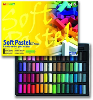 Mungyo Non Toxic Square Chalk Soft Pastel, Pack of 64, Assorted Colours (B441R078-7003A)