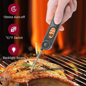 Thermopro TP03B Grey Digital Instant Read Meat Thermometer Kitchen Cooking Food Candy Thermometer with Backlight and Magnet for Oil Deep Fry BBQ Grill Smoker Thermometer