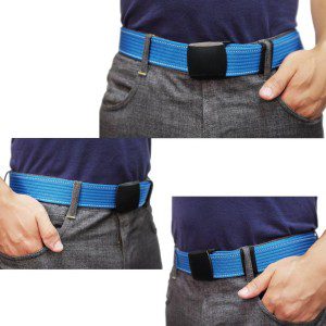 Belt for Men Women, No Metal Belt with YKK Plastic Buckle, Durable Breathable Waist Belt for Work Outdoor Cycling Hiking Skiing,Adjustable for Pants Size below 46Inches[53″Long1.5″Wide]