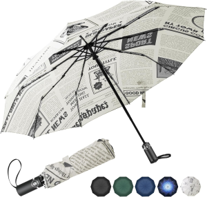 Sheyuinch Travel Umbrella Windproof- Automatic Open Close Folding Umbrella, Compact and Lightweight Rain Umbrellas with 10 Strong Ribs