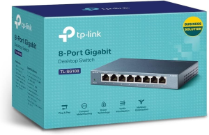 Tp-Link 8-Port Gigabit Ethernet Network Switch, Sturdy Metal W/ Shielded Ports, Unmanaged (TL-SG108)