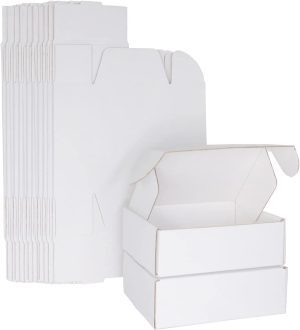 White Corrugated Cardboard Shipping Boxes, 150X100X50Mm (6″X4″X2″) Small Parcel Boxes, Packaging Mailing Boxes for Business, Posting, Small Packet Shipping, Storing or Gift(Pack of 25)