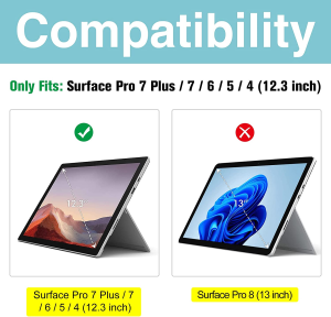 2 Pack Procase Screen Protector for 12.3 Inch Surface Pro 7 plus 7 6 5 4, Ultra Clear Thin Touch Sensitivity Tempered Glass Screen Film Guard for Surface Pro 7 Plus/ 7/6/ 5/4