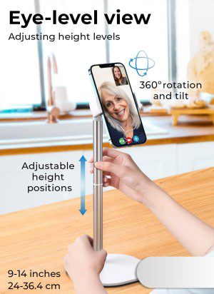 Cooper Chatstand, Height Adjustable Mobile Phone Stand for Desk | Mobile Phone Holder Stand for Office, Desk Phone Stand for Recording, Iphone Stand for Desk Accessories for Women, Iphone Holder