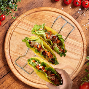 Taco Holder, Taco Holder Stand Set of 3, Stainless Steel Taco Shell Holder Stand, Hold 3 or 4 Hard or Soft Shell Taco, Oven Safe for Baking, Dishwasher and Grill Safe