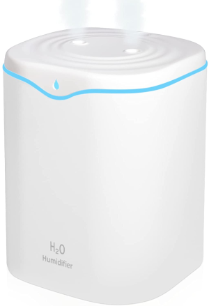 SPURUPS Humidifiers for Bedroom, 2L Cool Mist Humidifier for Bedroom, USB Portable Desk Humidifier, Quiet Ultrasonic Humidifier with 2 Mist Modes and 7-Color Light, Auto Shut-Off, for Travel & Home.