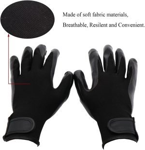 Bestbuy Pet Grooming Gloves – Improved Five Finger Design Rubber Glove Gentle De-Shedding Brushes for Cats, Dogs & Horses (Black)