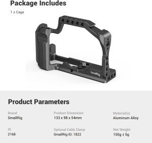 Smallrig M50 /M50 Mark II/M5 Cage (Upgraded), Aluminum Alloy Video Film Movie Making Rig with Integrated Grip and NATO Rail for Canon M50 /M50 II /M5-2168C