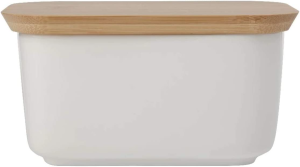 Maxwell & Williams White Basics Butter Dish with Bamboo Lid