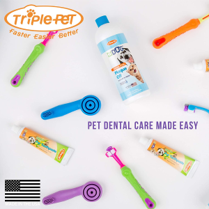 Triple-Pet Toothbrush for Small Breed Dogs,