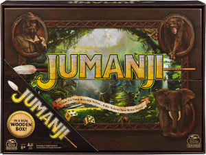 Spin Master Games Jumanji the Game Real Wooden Box Edition of the Classic Adventure Board Game for Kids and Families Ages 8 and up Multicolor 6061779