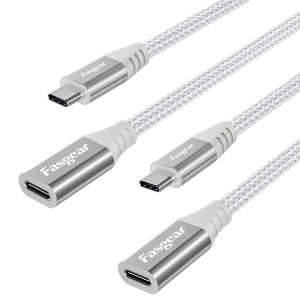 USB C Extension Cable for Magsafe Charger, 1 Pack 1.8M Fasgear Fast Charging Braided Type C 2.0 Female to Male Extender Cord Compatible with Mac-Book Air,I-Pad Pro,Sam-Sung Galaxy S20,A10E,Moto Z2,Pixel 5A,Switch, Etc