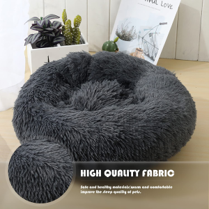 Stormhero Dog Bed Calming Pet Bed, anti Anxiety Cozy Pet Bed Plush Cuddler Soft Puppy Sofa, Cat Cushion Machine Donut anti Anxiety Pet Cushion for Cat, Puppy, Medium Pet, 60Cm, Grey