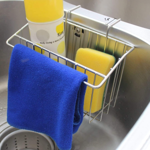 Sponge Holder, Sink Caddy Kitchen Brush Soap Dishwashing Liquid Drainer Rack – Stainless Steel