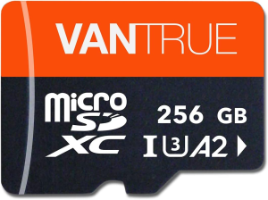 Vantrue 256GB Microsdxc UHS-I U3 4K UHD Video High Speed Transfer Monitoring SD Card with Adapter for Dash Cams, Body Cams, Action Camera, Smartphone, Tablet, Surveillance & Security Cams