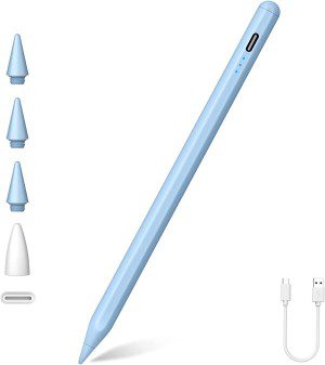 Stylus Pen for Ipad, 2X Fast Charge Active Pencil with Palm Rejection, Tilt Function, Compatible with 2018-2023 Apple Ipad Pro 11&12.9 Inch, Ipad 6/7/8/9/10, Ipad Air 3/4/5, Ipad Mini 5/6