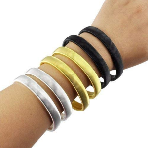 Shirt Sleeve Holders Anti-Slip, 6 PCS Metal Armbands, Stretch Elastic Men’S Arm Bracelet, Black, Silver and Gold Clothing Keepers