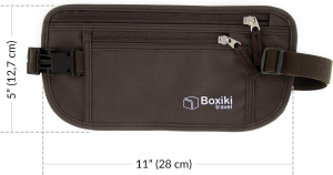 Boxiki Travel Hidden Money Belt for Men & Women – RFID Blocking Waist Pack for Passport, Wallet & Phone – Safe and Secure for Travel