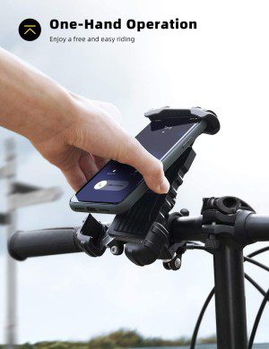 Bike Phone Holder Mount, Bicycle Mobile Holder – Lamicall Motorcycle Phone Holder Handlebar Clamp, Scooter Phone Mount for Iphone 15/14/ 13/12/ 11/ X Series, Galaxy S8 S9 S10, 4.7″- 6.8″ Smartphones