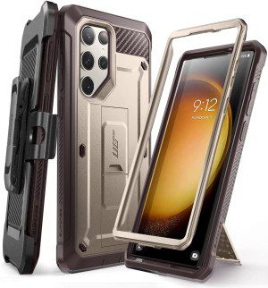 SUPCASE Unicorn Beetle Pro Case for Samsung Galaxy S23 Ultra 5G (2023), Full-Body Dual Layer Rugged Belt-Clip & Kickstand Case without Built-In Screen Protector (Guldan)