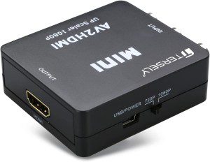 T Tersely RCA to HDMI Converter – AV Composite to 1080P HDMI, Plug & Play, Supporting PAL/NTSC Compatible with Tv/Pc/Ps3/Stb/Xbox Vhs/Vcr/Blue-Ray DVD Players Upscaling