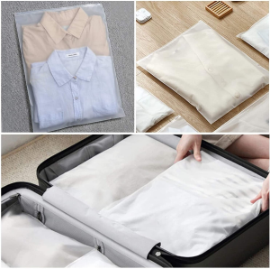 20 Pcs Thickened Frosted Plastic Garment Bags,40 * 30Cm,Packaging Bag,Travel Accessories, Used to Pack Clothes, Pants, T-Shirts, Sealed Plastic Storage Bags.