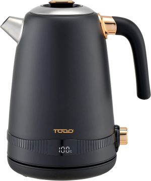 TODO 1.7L Stainless Steel Cordless Kettle Keep Warm Electric Led Water Jug – Black