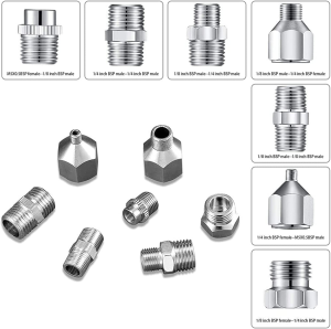 HUBEST 14Pcs Multi-Size Airbrush Adapter Set, Airbrush Quick Release Disconnect Couplers, Airbrush Adapter Kit Fitting Connector Kit for Air Compressor, Airbrush Hose