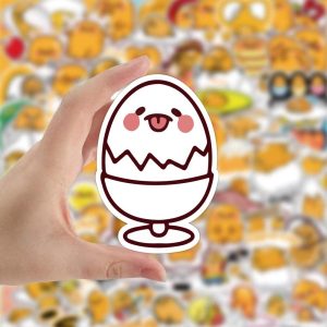 Lazy Egg Stickers,120Pcs Gudetama Graffiti Vinyl Waterproof Decals for Water Bottles Computer Bicycle Skateboard Luggage Phone Pad Laptop Kids Teens Stickers Pack