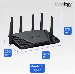 Synology Rt6600Ax Tri-Band Wi-Fi 6 Router – Quad-Core 1.8 Ghz, 1 GB DDR3, Synology SSL VPN