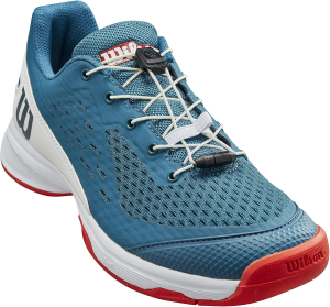 WILSON Junior Rush Pro Quicklace Tennis Shoe, Blue Coral/White/Fiesta, Size 2