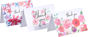 Amazon Basics Thank You Cards, Floral, 48 Cards and Envelopes