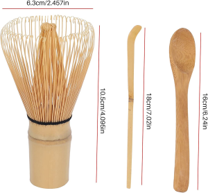 Bzocio Japanese Matcha Tea Set(3 Pcs) – Matcha Bamboo Whisk Tea Spoon,-Tea Ceremony Kit