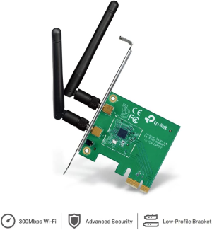 Tp-Link 300Mbps Wireless N PCI Express Adapter – Pcie Network Interface Card for Desktop, Low-Profile Bracket Included, Supports Windows 10/8.1/8/7/XP (32/64 Bit) and Linux 2.6.24~4.1 (TL-WN881ND) AU Version